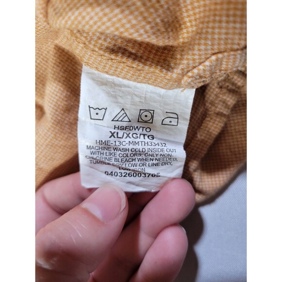 Wrangler Shirt Mens XL Button Up Orange White Micro Houndstooth Cotton - Picture 6 of 9